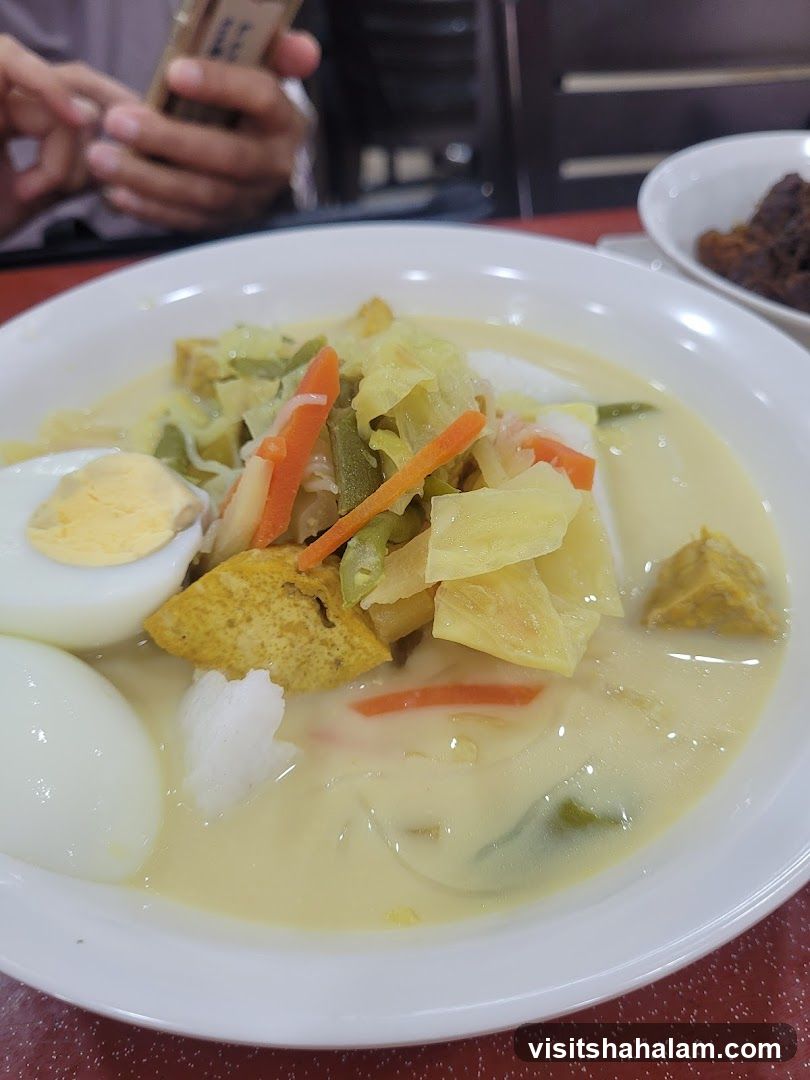 Lontong with Hard-Boiled Eggs