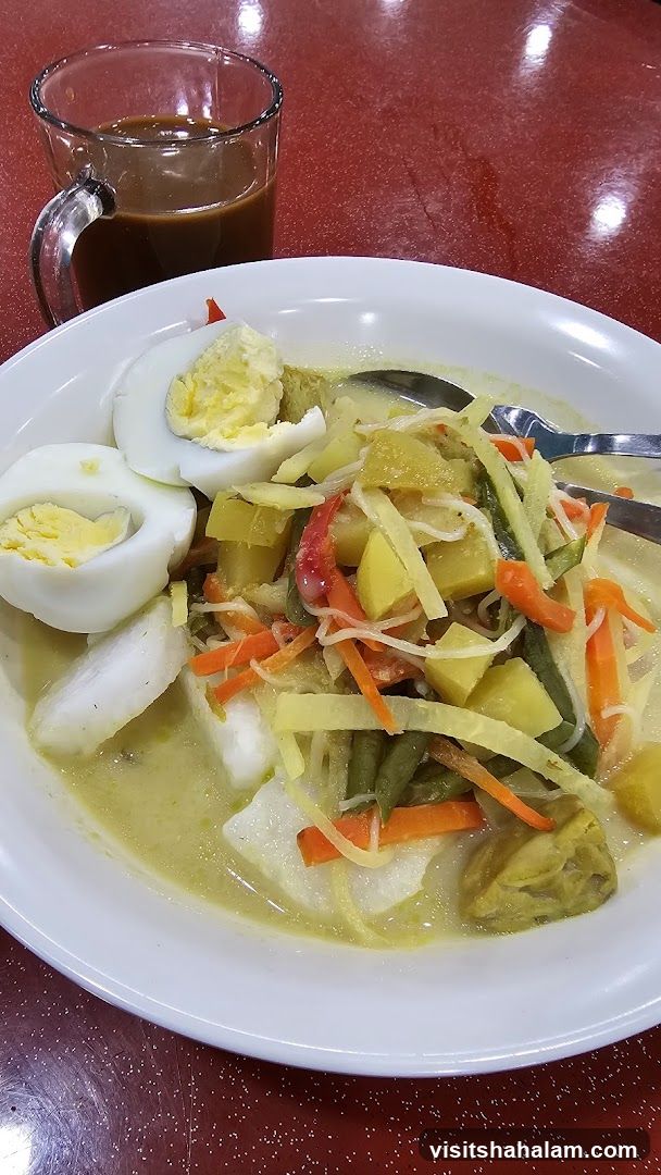 Lontong Sayur with Hard-Boiled Egg and Coffee