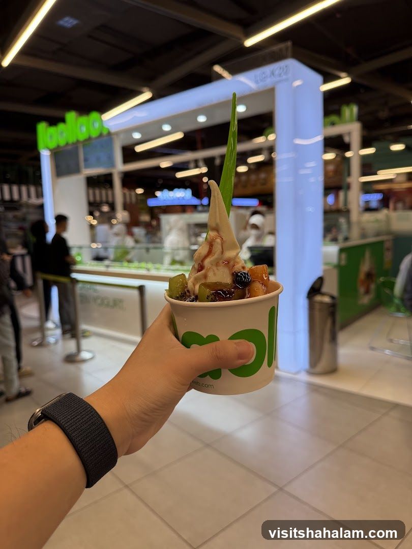 Frozen Yogurt with Fruit Toppings