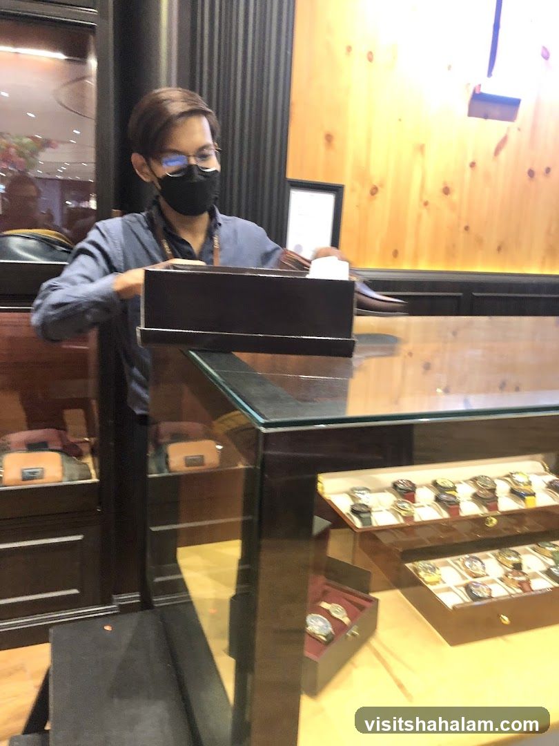 Salesperson assisting customer