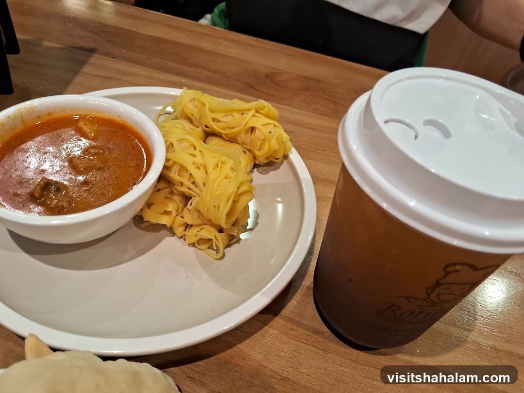 Roti Canai and Curry with Drink