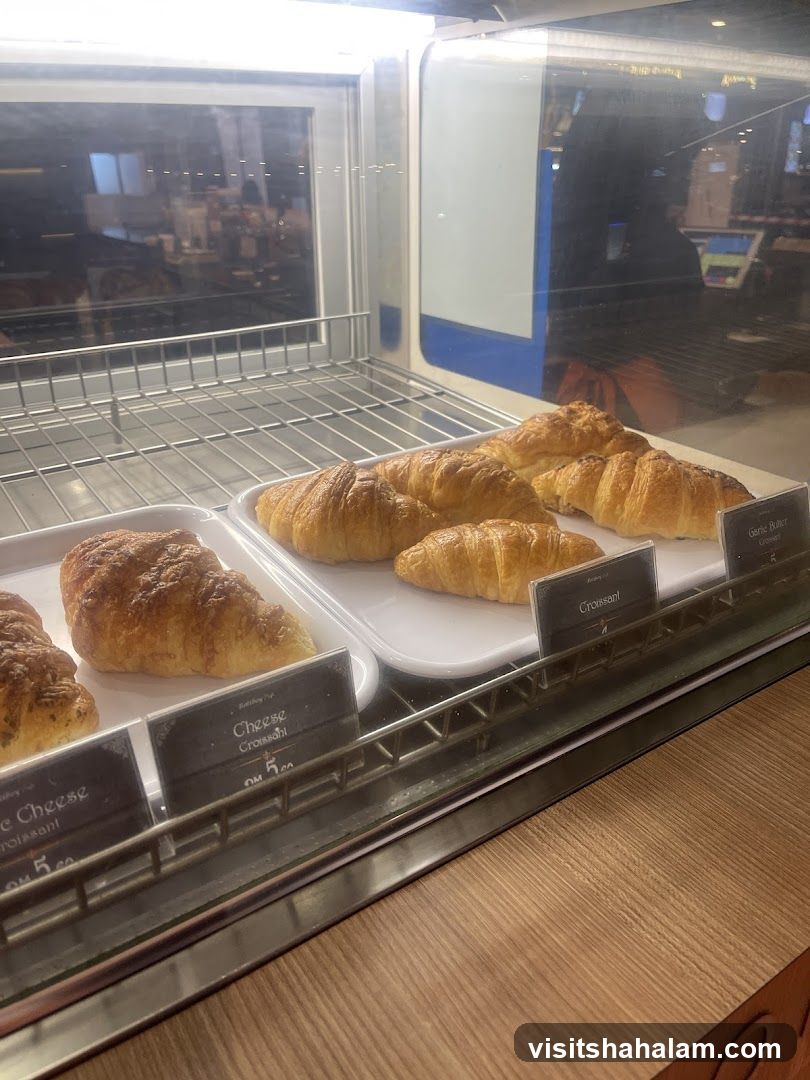 Croissants in a Display Case