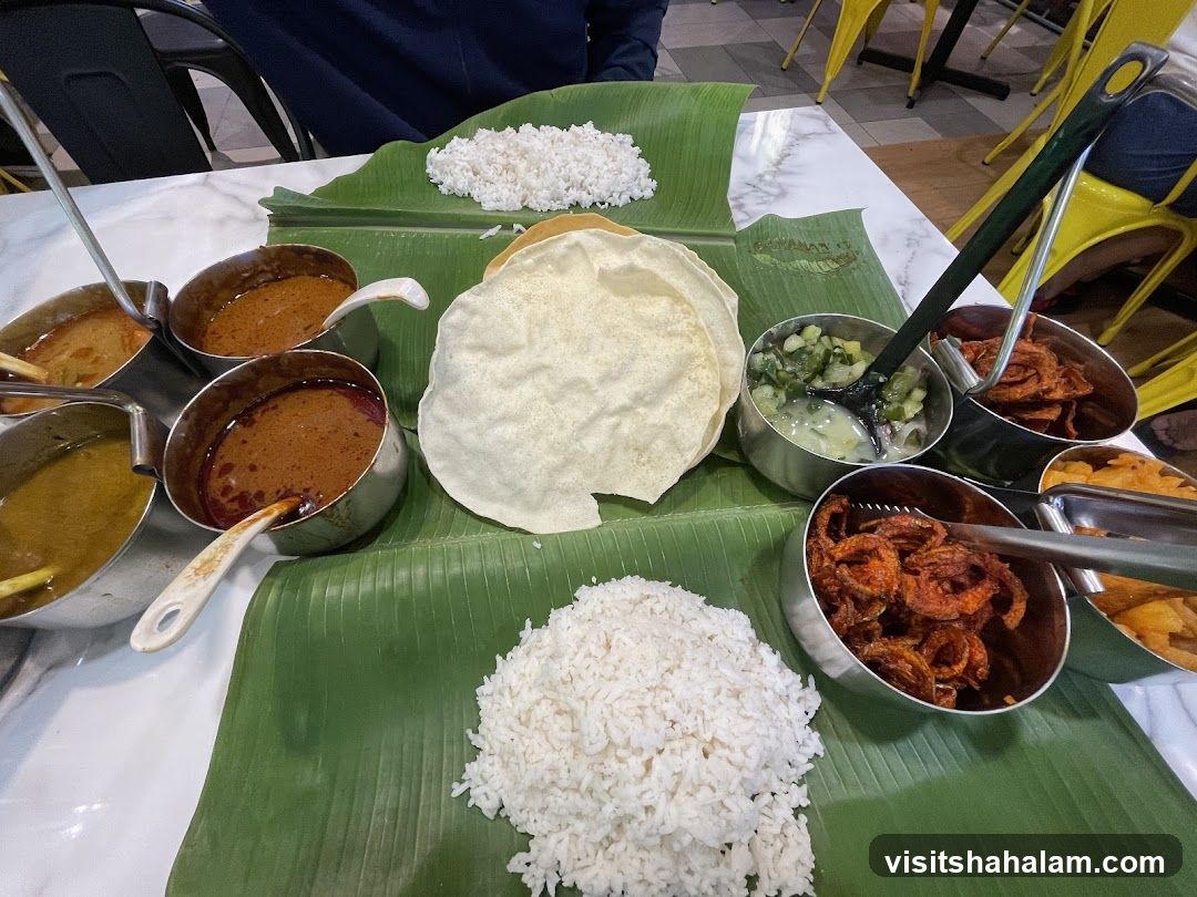 Indian Meal on Banana Leaves