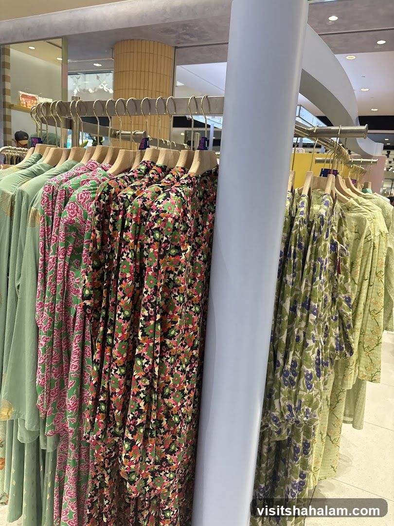 Clothing Racks with Floral Dresses
