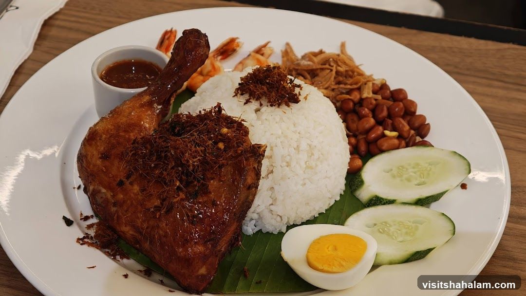 Nasi Lemak with Fried Chicken
