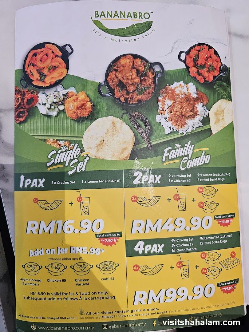 BANANABRO Menu
