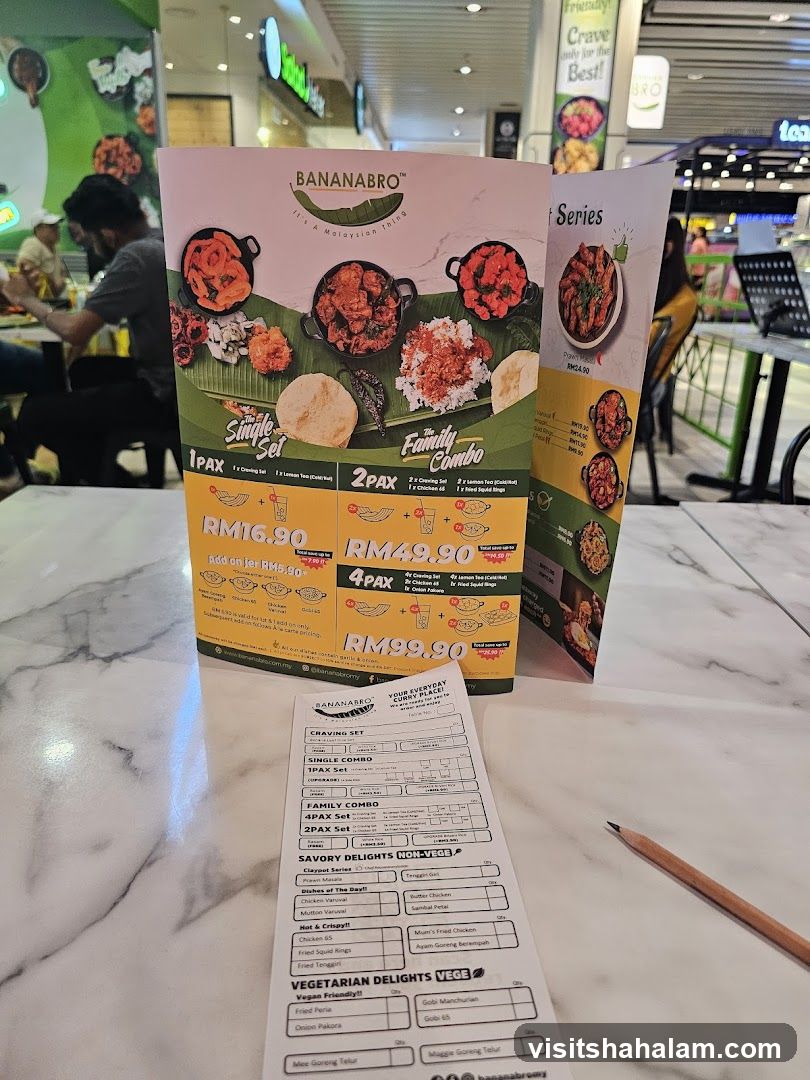 Bananabro Menu