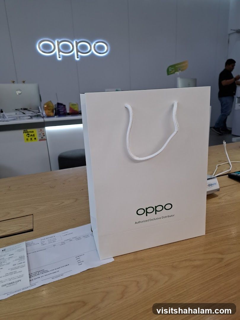 Oppo Shopping Bag and Receipt