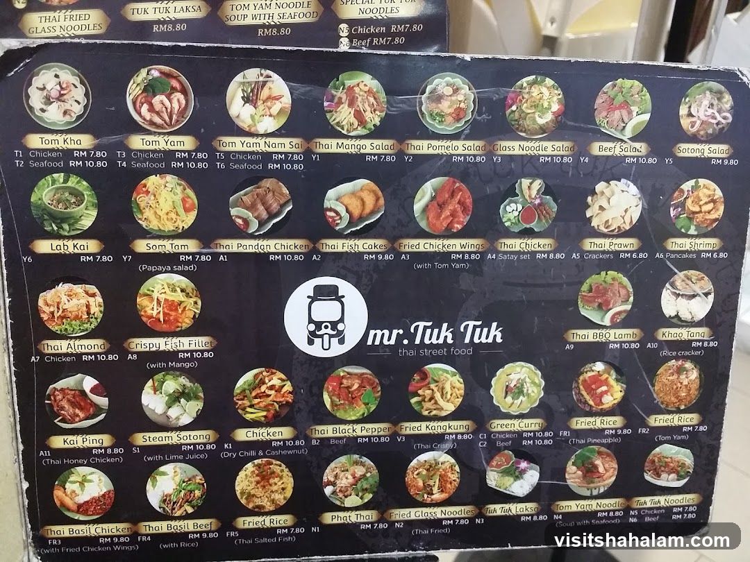 Mr. Tuk Tuk Thai Street Food Menu