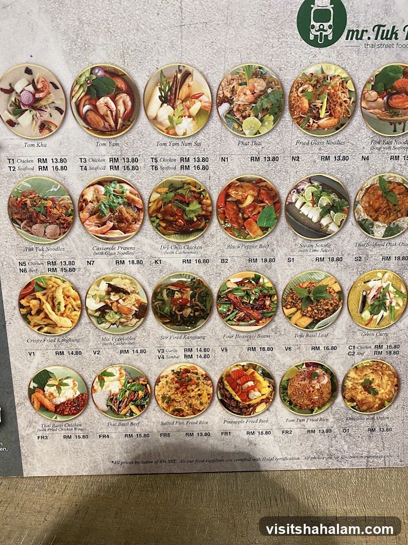 Mr. Tuk Tuk Thai Street Food Menu