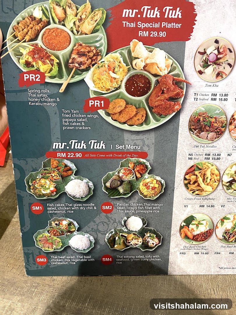 Mr. Tuk Tuk Menu