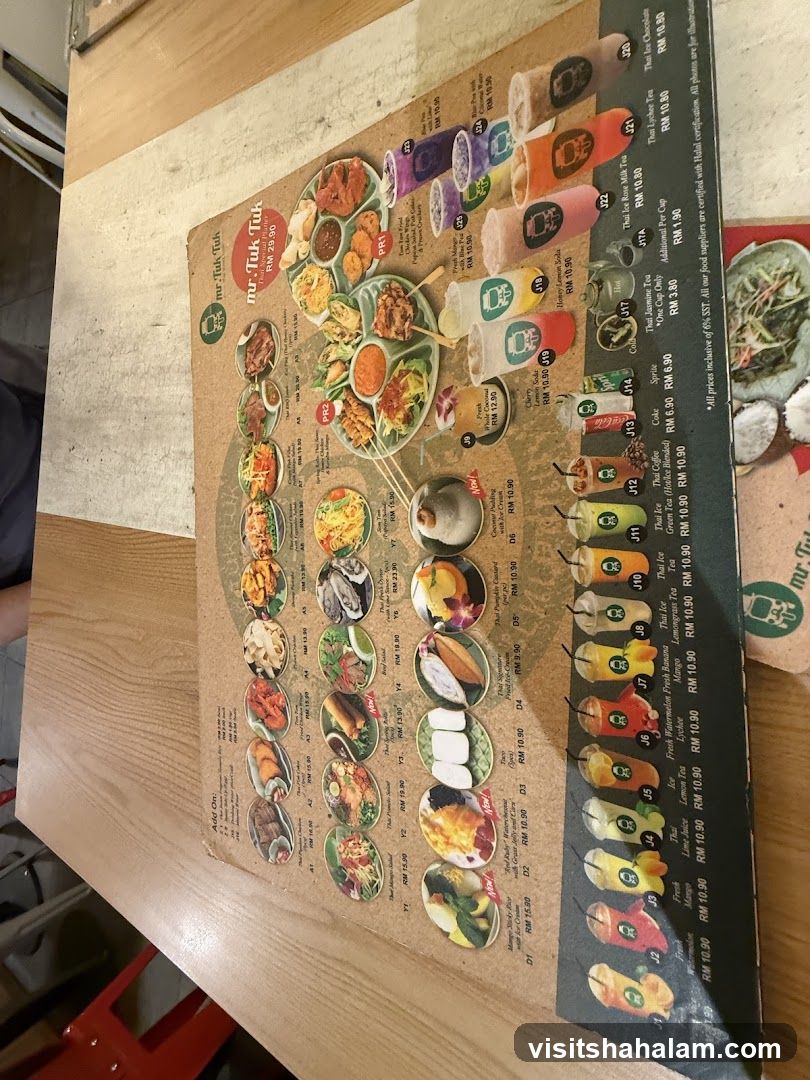 mr. Tuk Tuk Menu