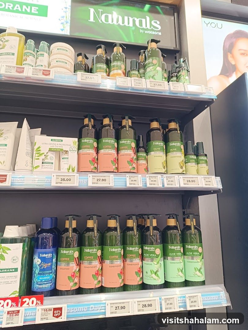 Skincare and Haircare Products on Shelves