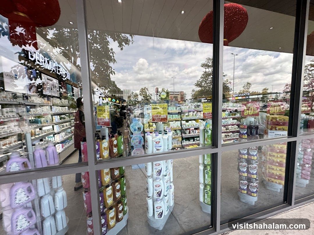 Store Interior Reflected in Window
