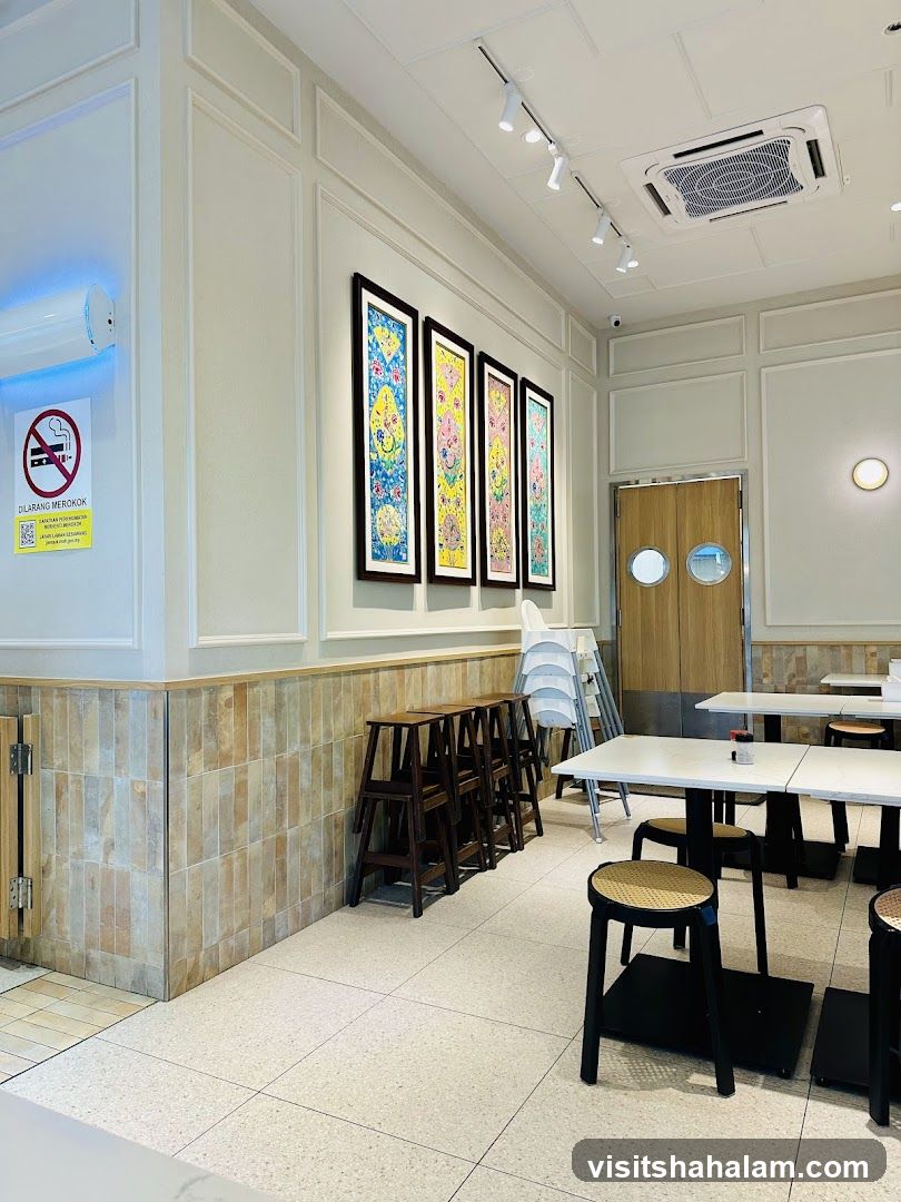 Restaurant Interior with Artwork and Seating