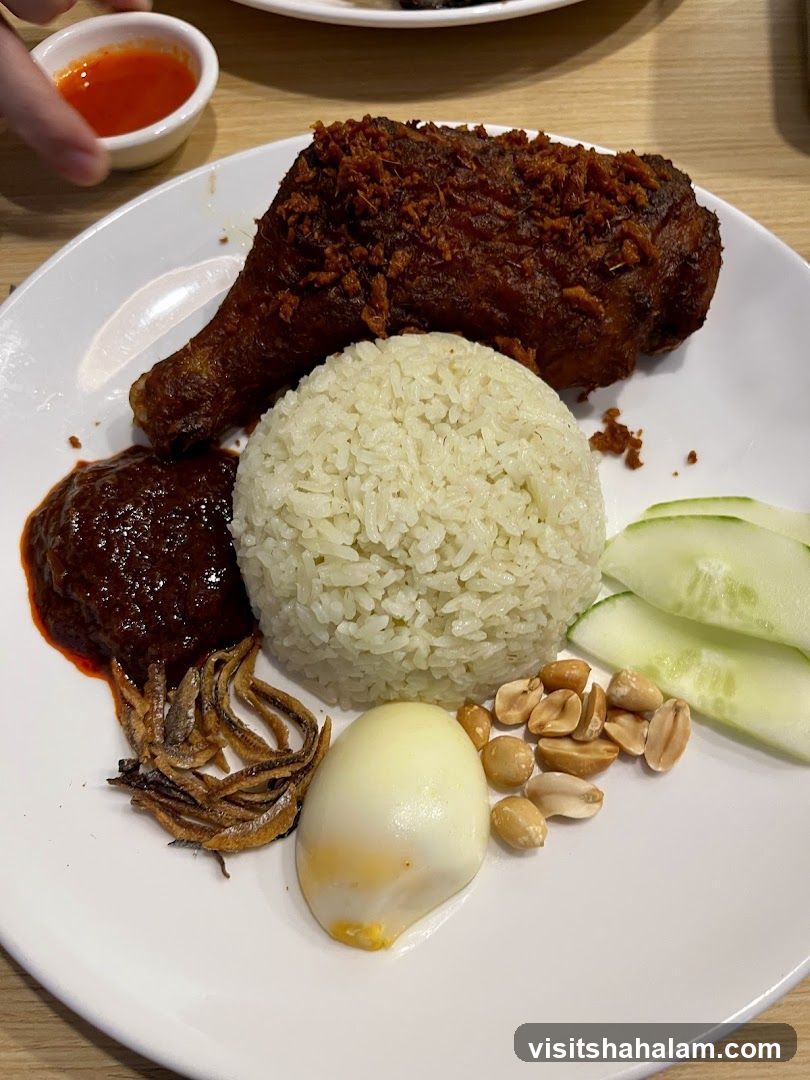 Nasi Lemak with Fried Chicken