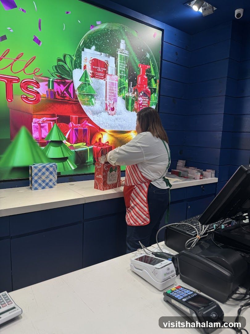 Checkout Counter with Holiday Display