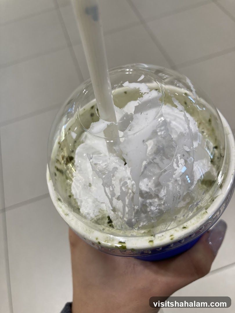 Matcha Drink with Whipped Cream
