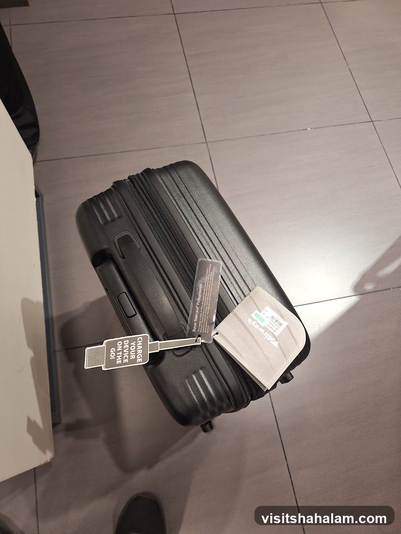 Black Suitcase with Tags