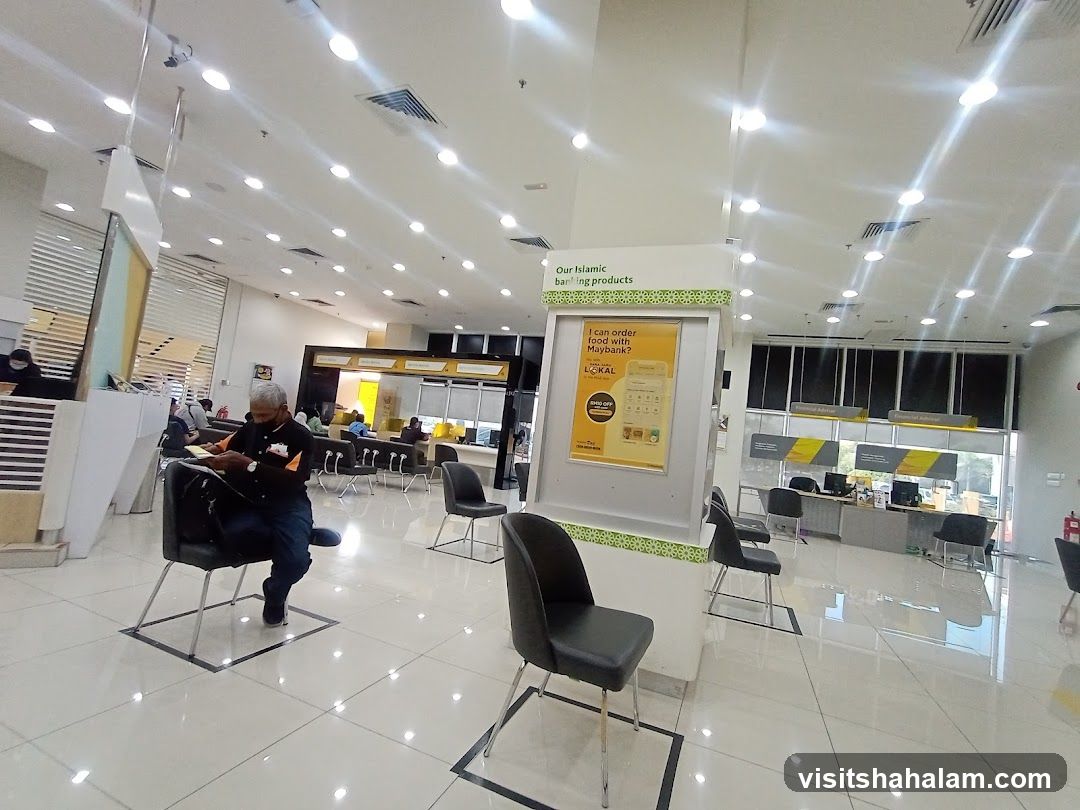 Bank interior with waiting area