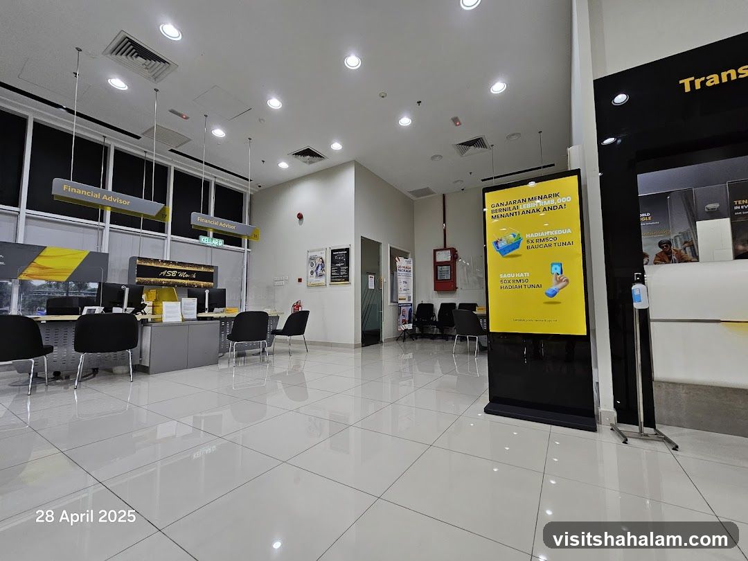 Bank Interior with Digital Display