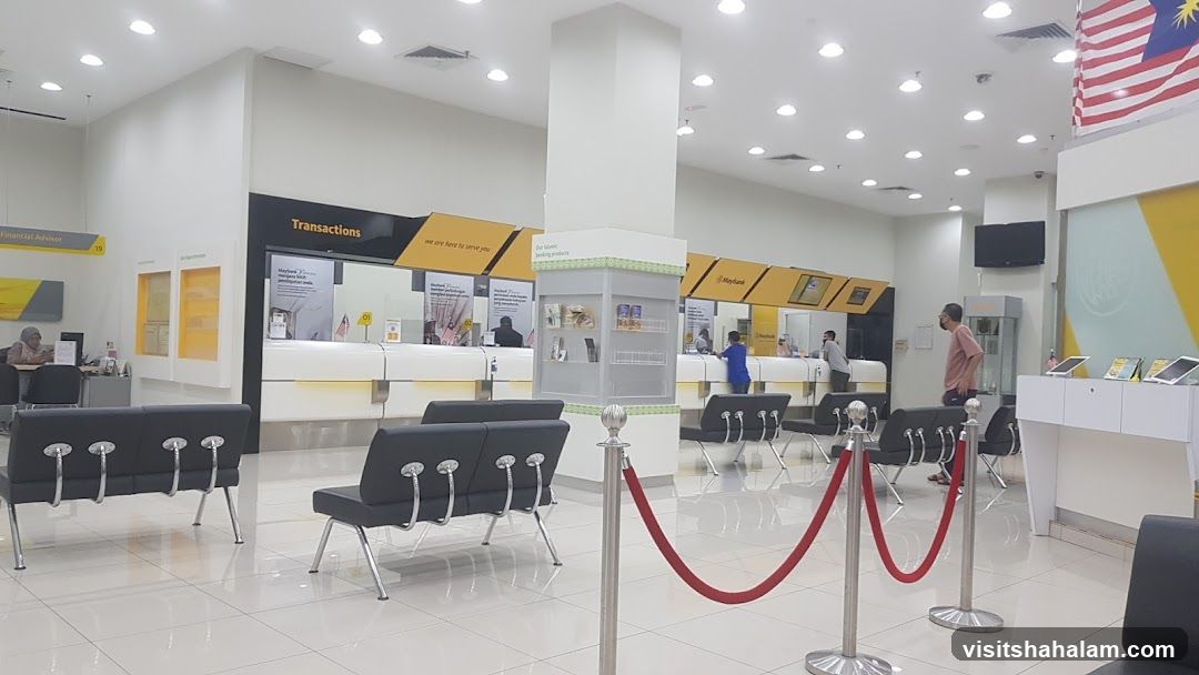 Bank Interior with Transaction Counters and Seating