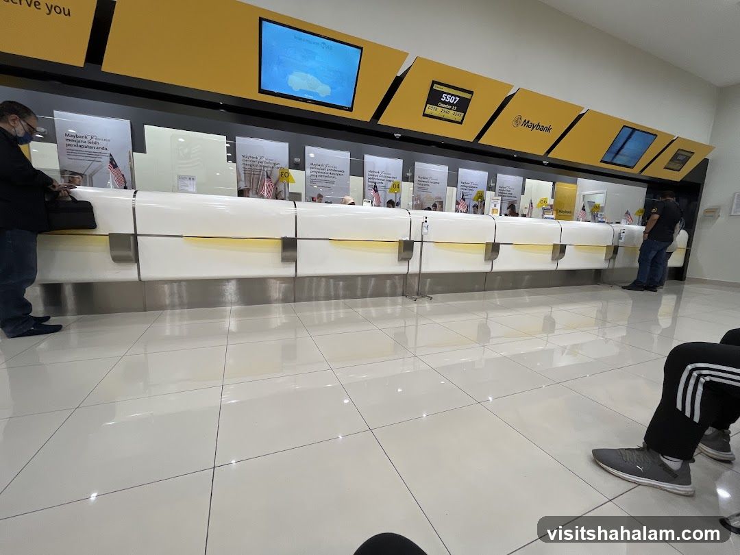 Bank Interior with Service Counters