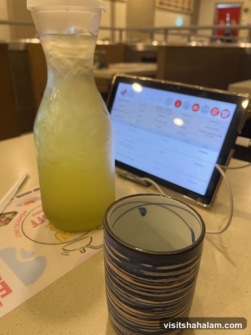 Table Setting with Drink and Tablet