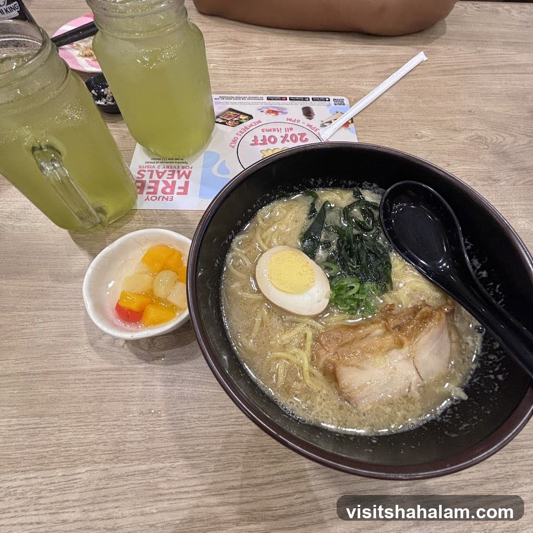 Ramen Meal with Drinks