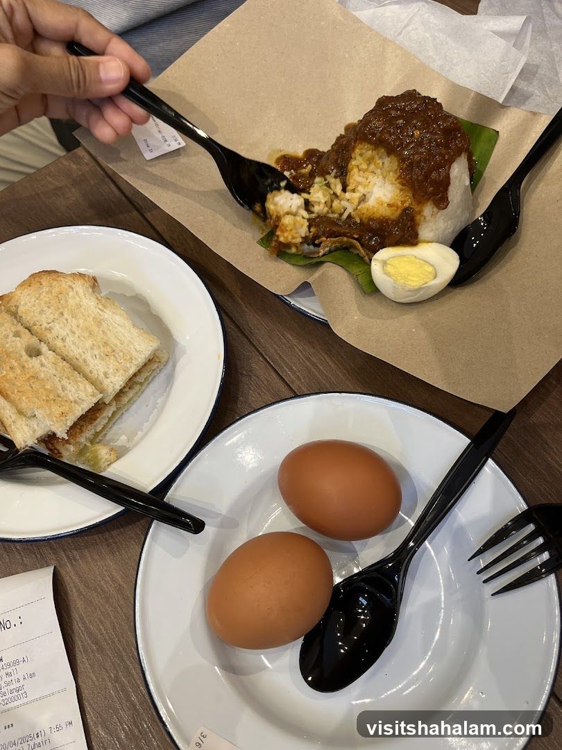 Nasi Lemak and Toast