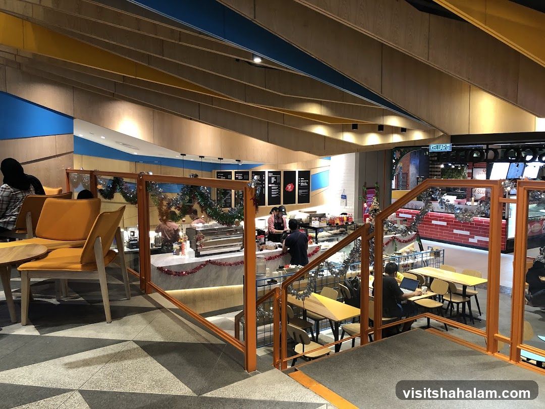 Cafe Interior with Seating and Counter