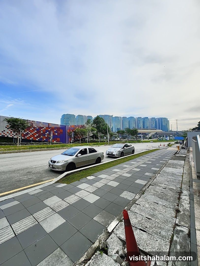 Modern Buildings and Roadside View