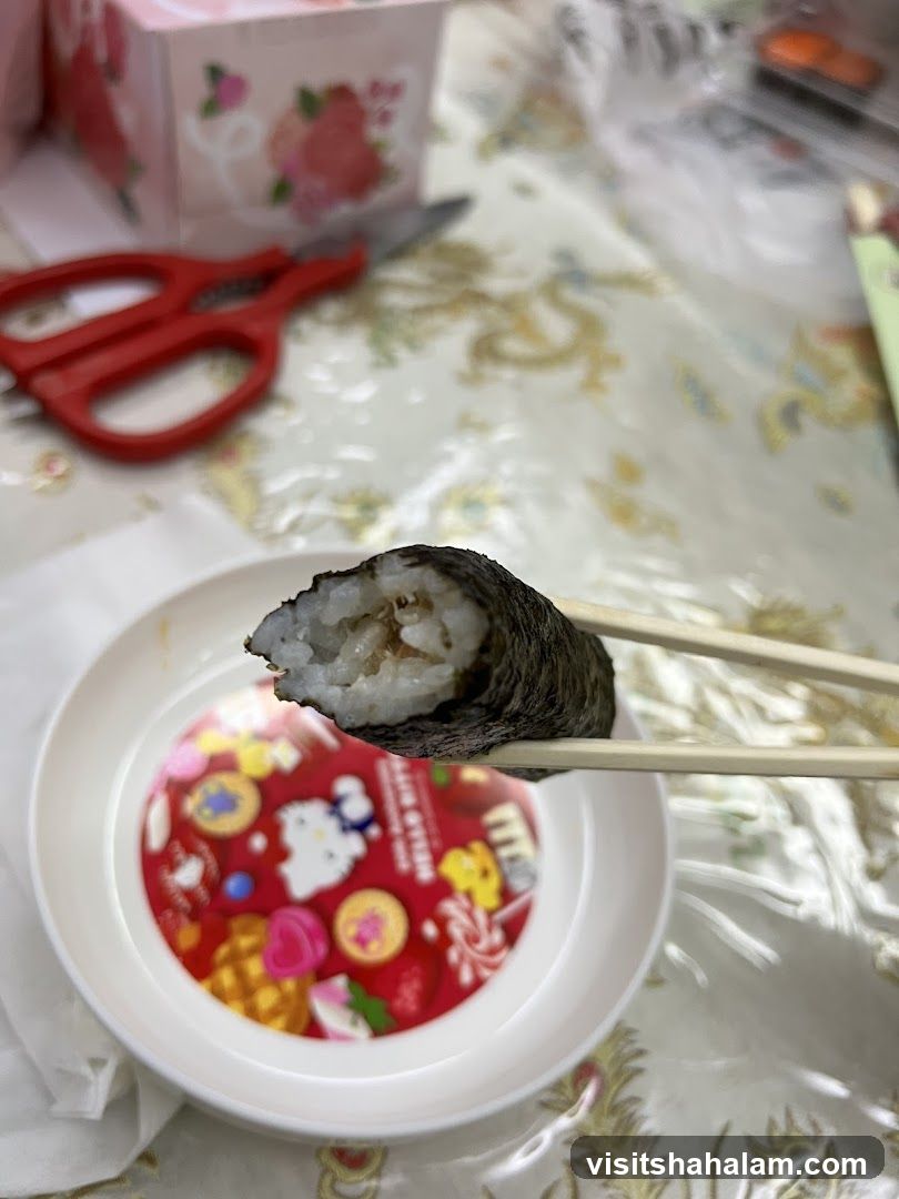 Sushi Roll with Hello Kitty Plate
