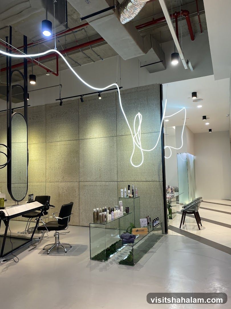 Modern Salon Interior with Product Display