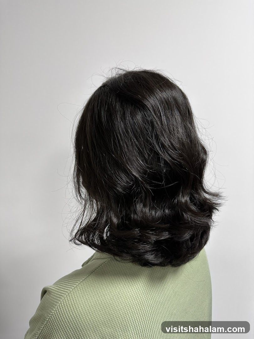 Woman's dark wavy hair