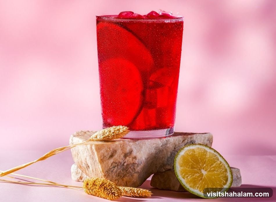 Red Drink with Citrus and Grains