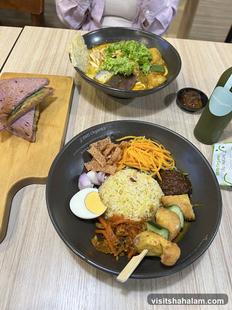 Meal with Sandwich and Noodles