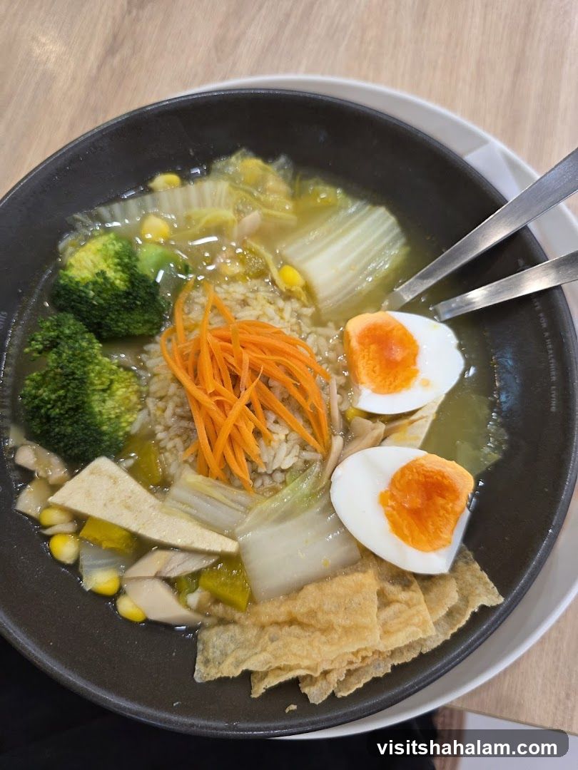 Bowl of Rice with Vegetables and Egg