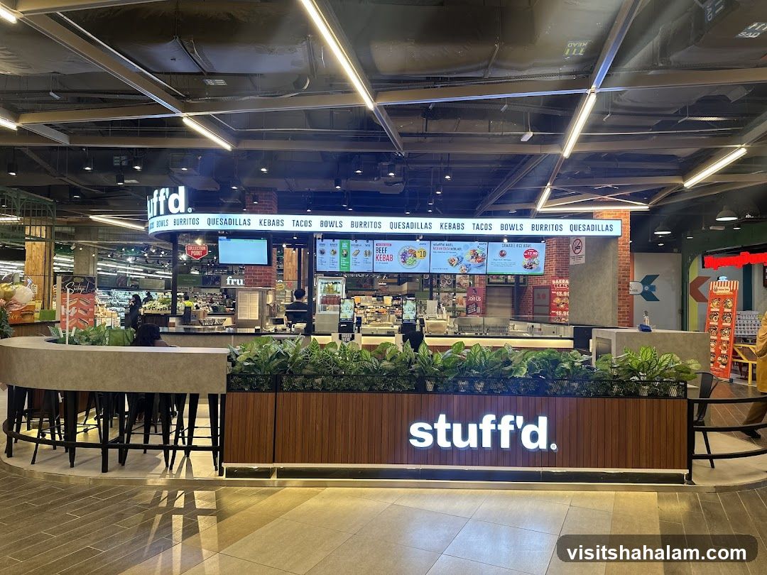 Food stall with menu and seating