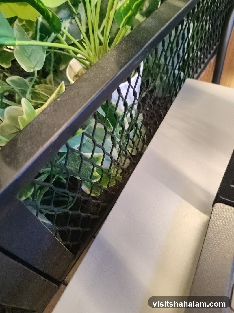 Artificial Plants in a Black Wire Holder