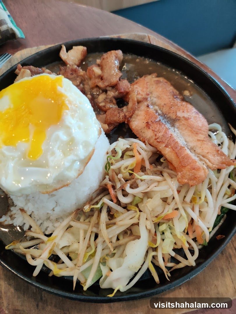 Salmon and Pork Belly Rice Bowl