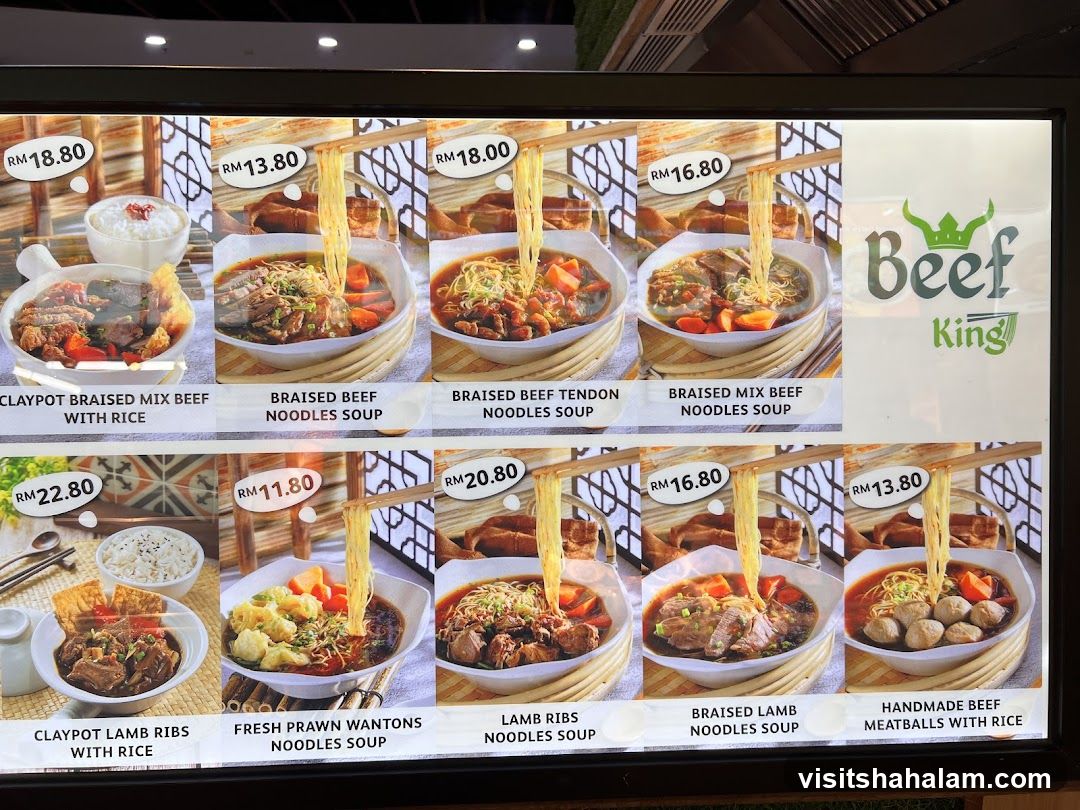 Beef King Menu