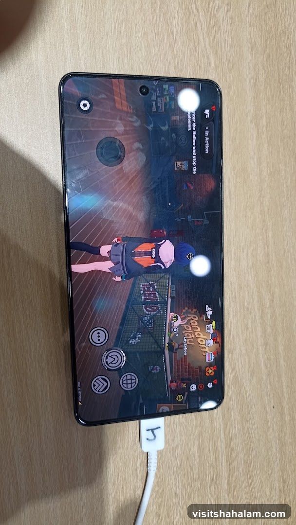 Smartphone displaying a game