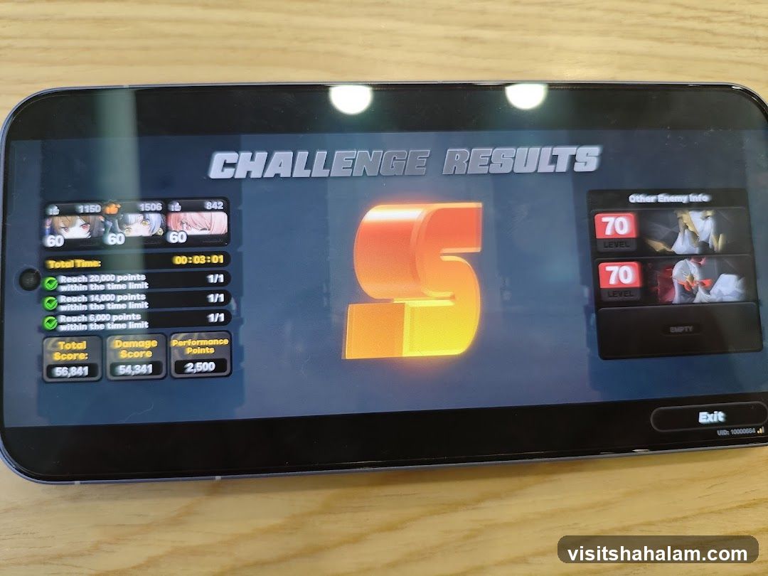 Challenge Results Screen