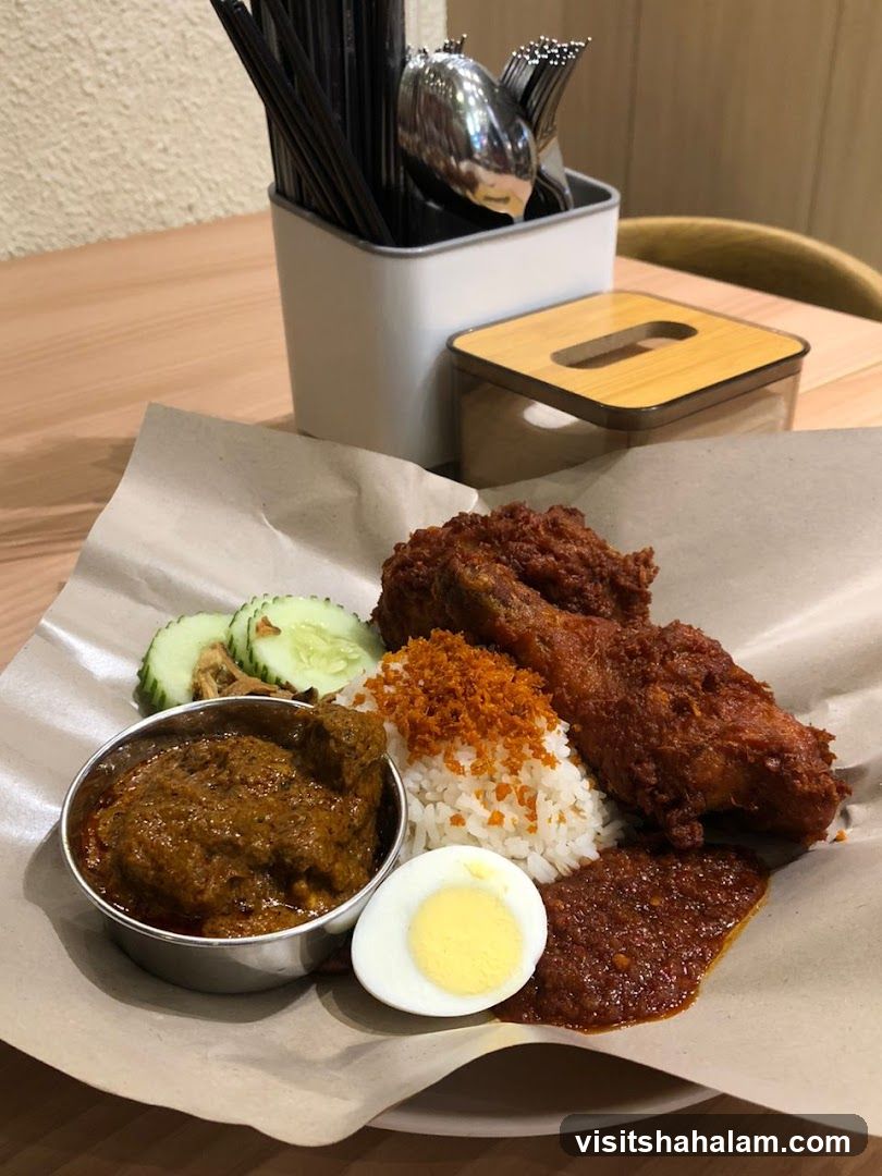 Nasi Lemak with Fried Chicken