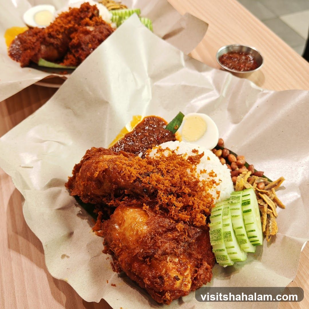 Nasi Lemak with Fried Chicken