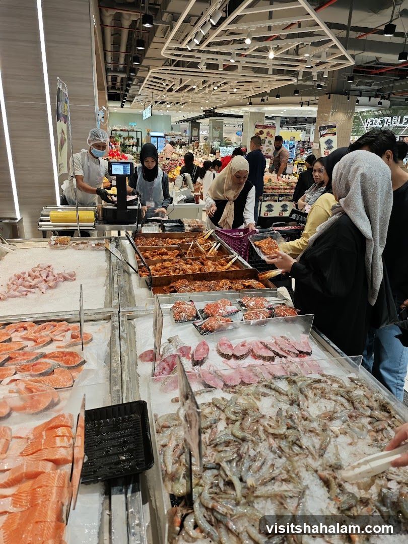 Supermarket Seafood and Cooked Food Section