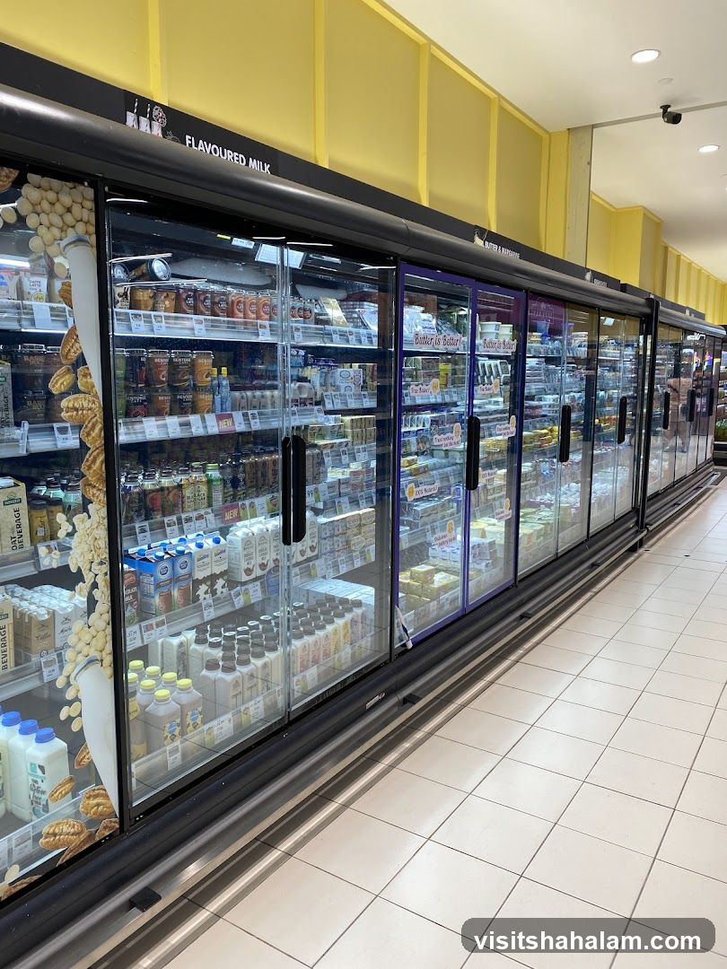 Refrigerated Display Cases in a Supermarket