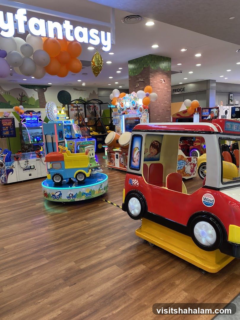 Amusement arcade with kiddie rides