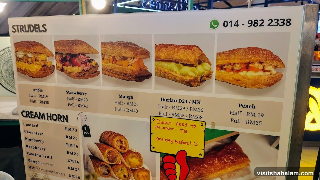 Strudels and Cream Horn Menu